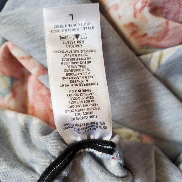 Garden rose knit weave short sleeve gathered sides top - Picture 5 of 5